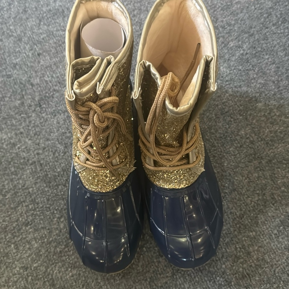 Sugar shoes, duck boots, never worn, glitter, glitz glam